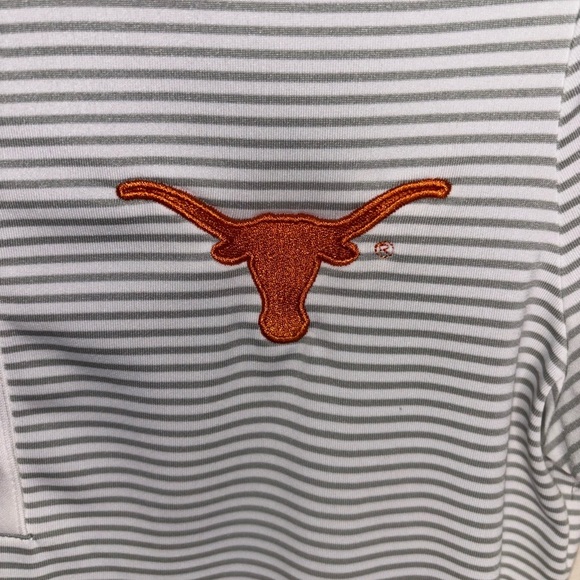 (Not AVAILABLE)Nike Golf White and Gray Striped Polo(0012) - Picture 7 of 10